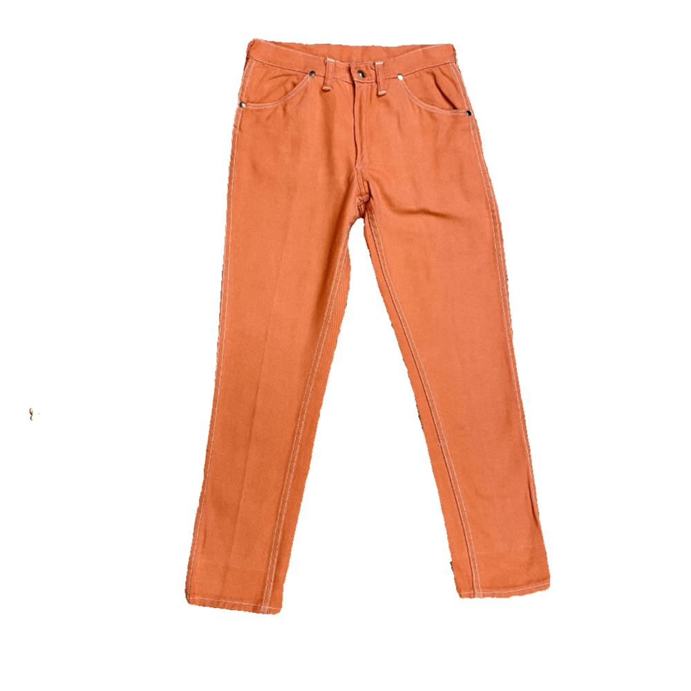 RARE 60s Wrangler Sanforized Blue Bell Made In Canada Creamsicle Coloured Twill